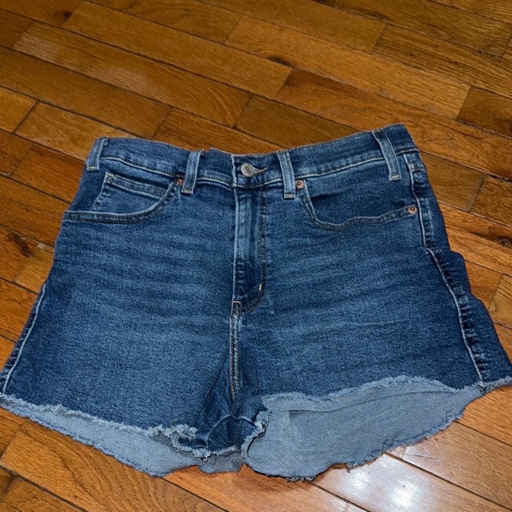 Levi's Blue Jean Shorts Distressed Hem